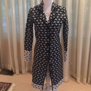 Midi-length knit cardigan